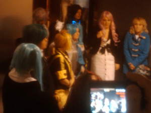 Vocaloid cosplayers after Hatsune Miku Live Party 2011