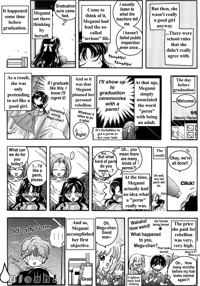 Megumi gets a perm